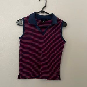 Blue and Red Striped Collared Tank Top💙❤️